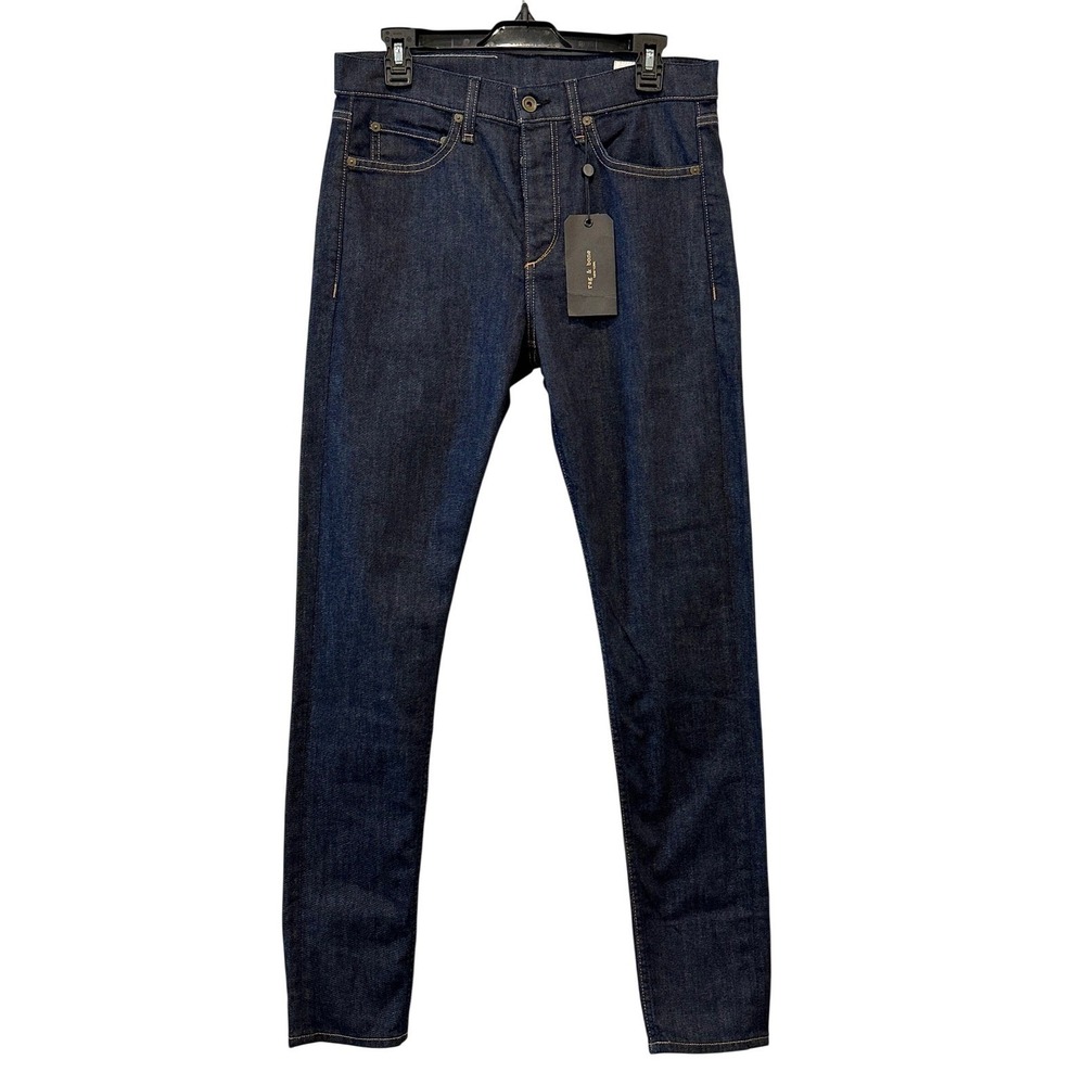 Rag & Bone NY Men Jeans Rinse Fit 1 Extra Slim Dark Wash Button Fly Size 31